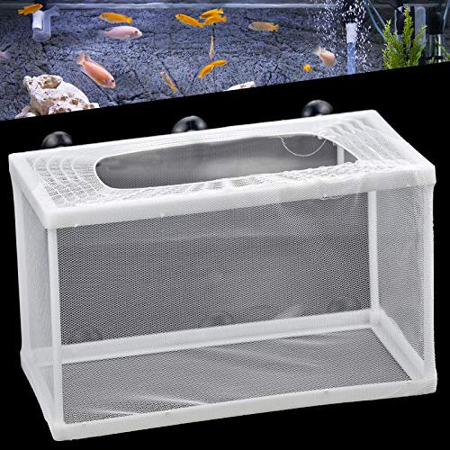 HongBoom Aquarium Breeding Box 10 inch for Fish Hatchery Isolation Box Fish Nursery Aquarium Fry Hatchery Net with 6 Suction Cups(26*15*16cm)