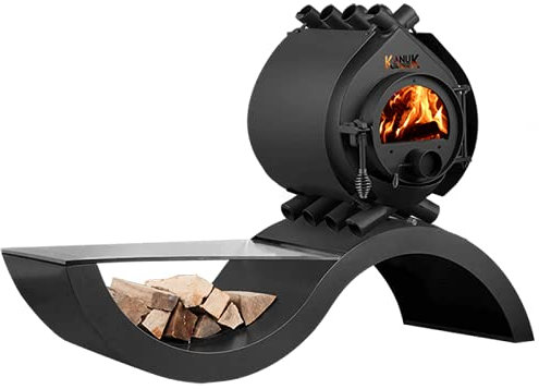 Warmluftofen Kanuk® Original 9,5 kW - Werkstattofen - Schwedenofen - Zulassung für Deutschland, Österreich und Schweiz - BimSchV (Seitenverkleidung Pure, Untergestell Wave)