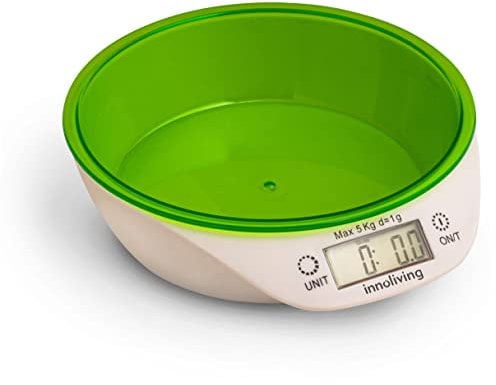 Bilancia digitale da cucina con ciotola colore verde Innoliving INN-133G