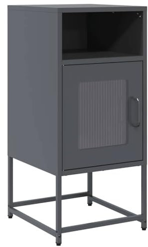 HETFTJN Schlafzimmer Möbel Kleiner Küchenschrank Vitrinenschrank Anrichte Küche - Nachttisch Anthrazit 36x39x78 cm Kaltgewalzter Stahl für Schlafzimmer Küche Bad Wohnzimmer