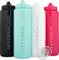 Hydra Cup Sport Quetsch-Wasserflaschen, schneller Durchfluss, Sport-Trinkflasche mit Ballmischer, Schneebesen, Fahrrad- und Fahrradwasserflasche, BPA-frei, leuchtende Farben, 4 Stück