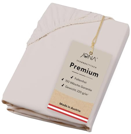 JONA SLEEP® Premium Spannbettlaken (90-100 x 200 cm) Jersey Baumwolle Kiesel - 220 g/m² - ÖKO-TEX 100 zertifziert - Made in Austria