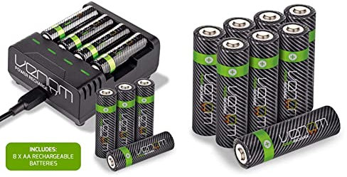 Venom Power Recharge - Charging Station plus 8 x AA 2100mAh Rechargeable Batteries & Power Recharge - 2100mAh High Capacity Rechargeable AA Batteries (Pack of 8)