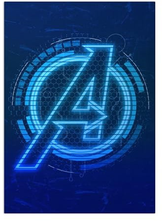 Displate Offiziell Marvel MetallPoster Magnetische Befestigung Inklusive Lizenziert Bilder Hochwertiges Poster Avengers Game - The A Poster 45 cm x 32 cm
