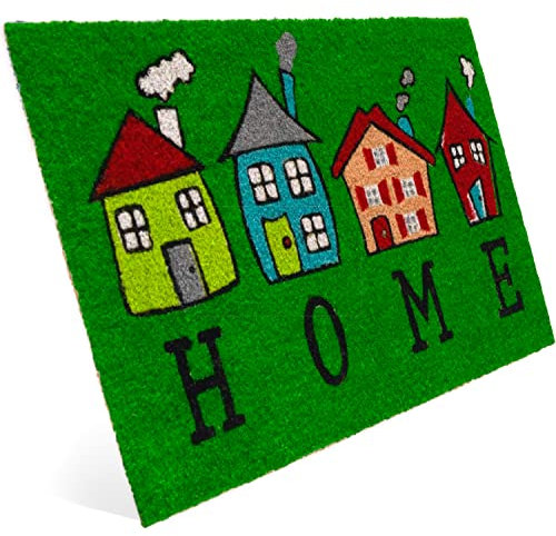Entrando Fussmatte aus Kokos 40x60 cm - 20 Stillvolle Motiven - für außen, robust, rutschfest - ideal für überdachte Haustür (Häuser & Home)