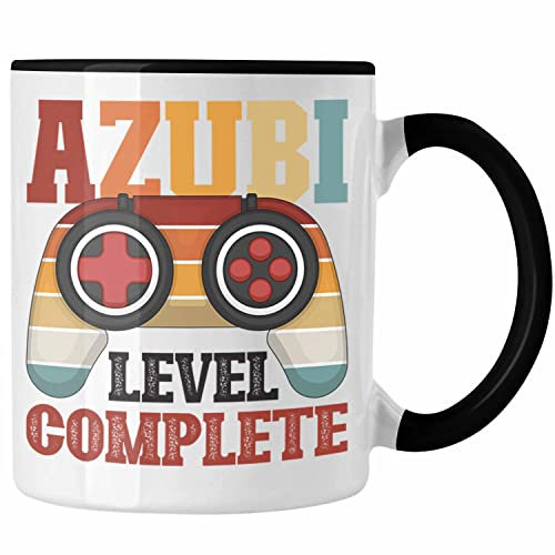 Trendation - Ausbildung Bestanden Azubi Tasse Geschenk für Azubis Bester Auszubildender Prüfung Bestanden Azubi (Schwarz)
