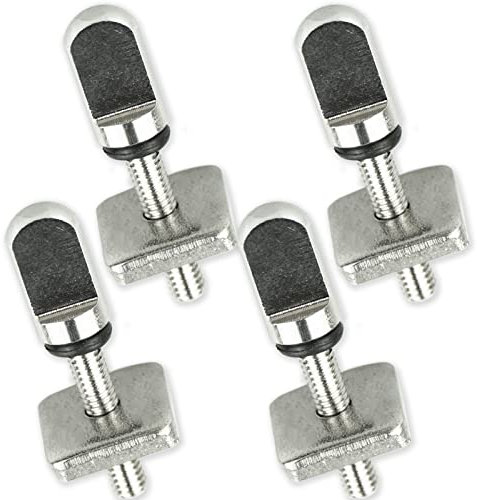 SZCXDKJ 4Pcs Surfboards Fin Screw Stainless Steel Fin Bolt Kit Fin Plate Replacement Accessories for Long Board, Inflatable SUP, Paddle Boards, Silver