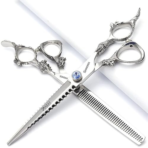Barber Professional 6/7/7.5/8/9-inch high-end JP440c Barber Scissors Set Hair Scissors Set (7-inch-2pc-A)