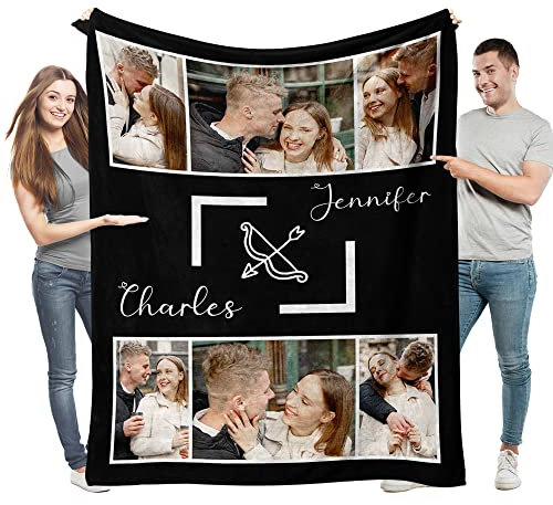 Easycosy personalisierte Decken für Paare Geschenke Benutzerdefinierte Bild werfen Decke Personalisierte Foto werfen für Freundin Ihr Geburtstag Anniversay Ideen 125×150cm