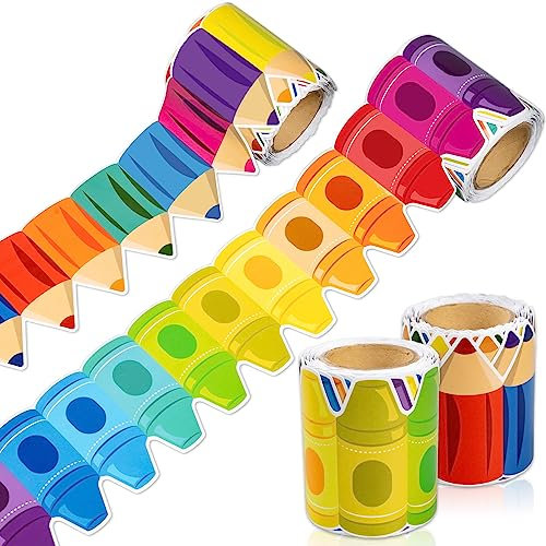 15,8 m Pinnwand-Bordüre Dekorationen – 2 Rollen Regenbogen-Breide-Bordüre für Schule, Klassenzimmer, Kreidetafel, Pinnwand, Wand, Fenster, Türdekoration
