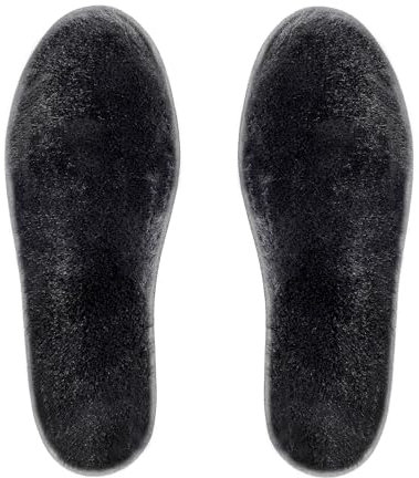 riemot Echte Schaffell Einlegesohlen Winter Warm Lammfell Schuheinlagen Lammwolle Sohlen für Winterschuhe Gummistiefel Kinderschuhe Schwarz Gr.40 EU