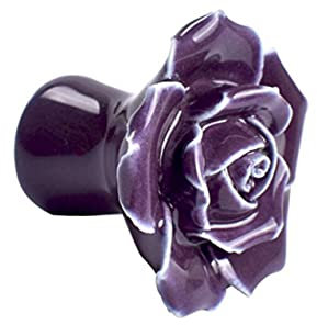 DOITOOL 2pièces Poignées Céramique Rose Forme De Rose Lot De Boutons Décoratifs Pour Placards