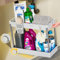 Waretary Under Sink Storage Kitchen Organiser, 2 Tier Slide Out Under Storage Box, Multi-Purpose Sink Cabinet Basket Organiser with 4 Hooks 1 Hanging Cup for Bathroom Kitchen (White)