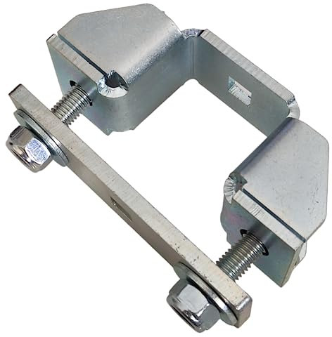 4 mm Dicke Schwerlast vierkant Quadratrohrschelle, Bügelschelle, Balkenschelle, Befestigungsschelle, Profilschelle, Rohrhalterung mit 6 mm Dicke Platte, Stahl verzinkt (A: 60 x B: 60 mm)