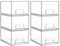 Vtopmart Lot de 6 tiroirs empilables transparents en acrylique pour coiffeuse - 11,1 cm de haut