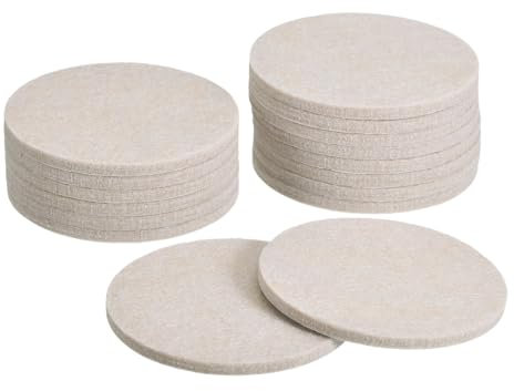 uxcell Furniture Pads, 16Pcs 3.5'' - Round Self Adhesive Felt Furniture Pads, Floor Protectors for Furniture Feet Chairs Legs Hardwood Floors (Beige)