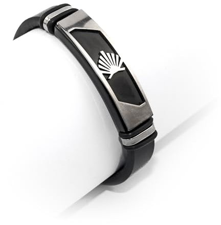 Leder-Metallarmband Jakobsmuschel