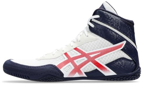 ASICS Men's MATCONTROL 3 Wrestling Shoes, 9, White/Classic RED