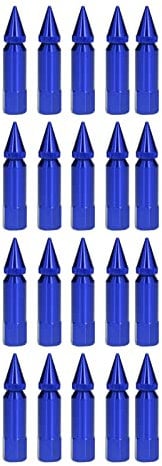 KIMISS 20pcs Universal M12x1.5 Racing Wheels Rims Lug Nuts Aluminium Alloy Spiked Nuts (Blue)