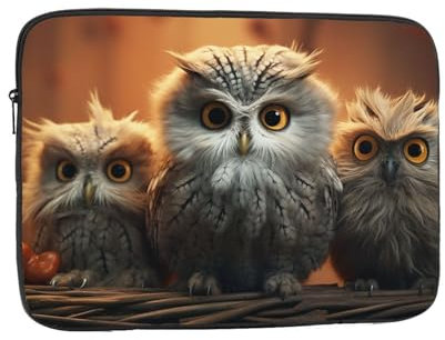 Laptophülle mit niedlichem Eulen-Motiv, 25,4 cm (10 Zoll), stoßfest, schützende Notebook-Tasche, wasserabweisend, Laptophülle
