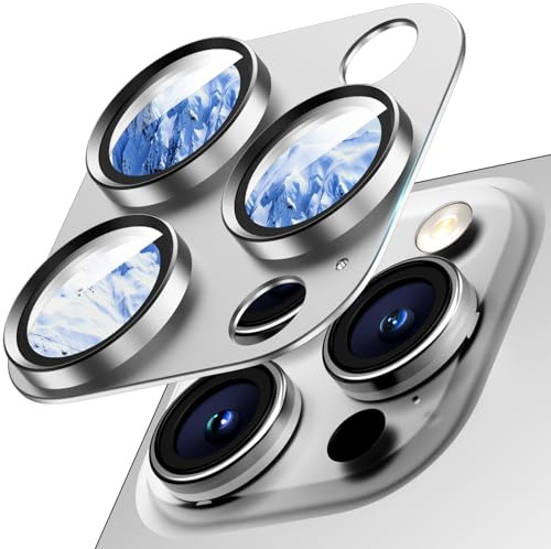 Wumigoo für iPhone 16 Pro Max/16 Pro, iPhone 15 Pro Max/15 Pro, iPhone 14 Pro Max/14 Pro Kameraschutz, kratzfest, HD-klares 9H+ gehärtetes Glas Kamera-Schutz, Einfache Montage, Weiß