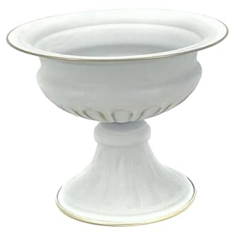 Colcolo Flower Arranging Flower Vase Metal Flower Pot European Collection Container for Holidays Table Centerpiece Restaurant, white gold