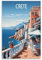 LHJOIUN Vintage-Reiseposter Kreta, Griechenland, Küste, 20 x 30 cm, Kunstdruck auf Leinwand, für Wohnzimmer, Schlafzimmer, Heimdekoration, moderne Kunst