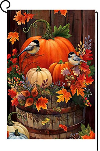 Herbst Thanksgiving Kürbis Garten 30,5 x 45,7 cm Vertikale doppelseitige Dekoration Herbst Kürbis Garten