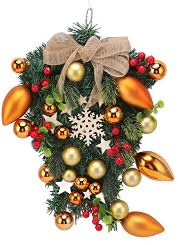 XHTLLO Handgefertigter Weihnachtskranz, Exquisite Dekoration Für Kamin, Tür Und Fenster