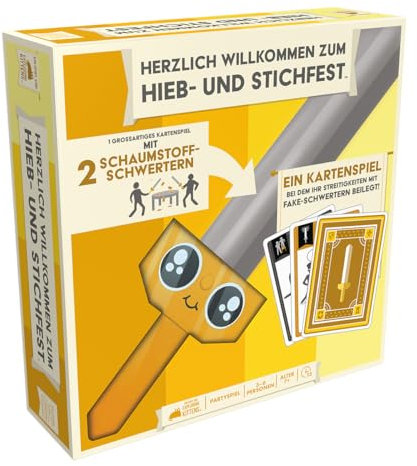 Exploding Kittens, Herzlich Willkommen zum Hieb- und Stichfest, Partyspiel, Kartenspiel, 3-6 Spieler, ab 7+ Jahren, 15 Minuten, Deutsch