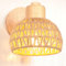 iDEGU Wandleuchte Innen Retro Wandlampe aus Holz Hanfseil Halbkreis Lampenschirm Vintage E27 Verstellbare Wandspot Industrie Lampe für Schlafzimmer Wohnzimmer Flur Esszimmer Café (15cm)