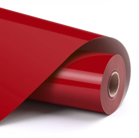LOKLiK Flex Thermocollant Basic - Rouge - 30,5 x 180 cm - Vinyle HTV Durable pour T-Shirts, Sacs et Vêtements - Lavable en Machine, Couleurs Vibrantes