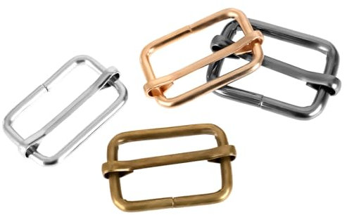 InnoHHustle 25 Stücke Metall Schnallen Schieber Stopper Schieberiemen Verstellbar Schnallen Verschluss Gurtband Slider für Hüfttaschen, Rucksäcke, Gürtel und Handgefertigte(25mm)