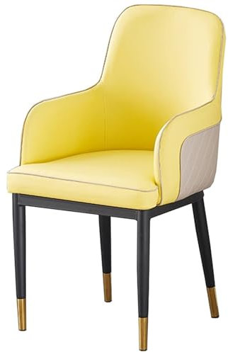 Modern Simplicity Esszimmerstühle, gepolstert mit Armlehnen, Kunstleder, Küchenstuhl für Wohnzimmer, Restaurant, Lounge (gelb)