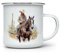 MAXIKIWI Langlebige Emaille-Kaffee- oder Tee-Camping-Tasse für drinnen und draußen, Western-Cowboy-Tiere, 350 ml