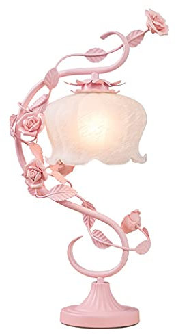 Lampada da comodino Lampade da comodino per camera da letto Lampada da tavolo moderna in ferro battuto Lampada da tavolo creativa per soggiorno Lampada da tavolo con rose Lampada da comodino per