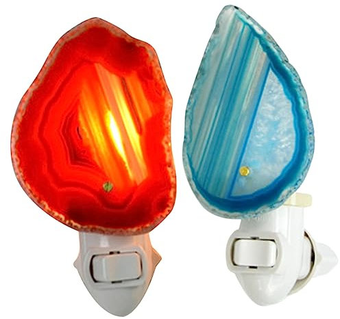 MOLUCKFU 2St Kristalllampe aus Achat led ligts led-light bedroom lamp steckdosenleuchte blurays bluerays Raumdekorleuchten Nachtlichtlampe stillendes Nachtlicht Nachtlichtdekoration Plastik