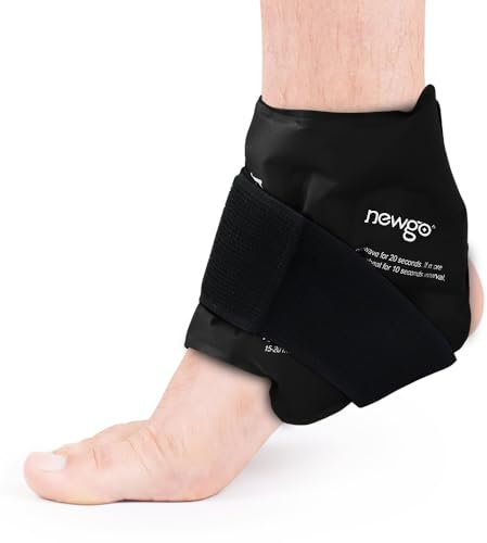 NEWGO Poche de glace pour cheville, réutilisable, noir - lot d'une pièce