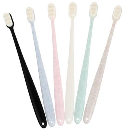TOBBOMEY Zahnbürsten Für Erwachsene Weiche Seidenborsten Gewellte Zahnbürste Silikon-zahnbürste 6 Stück Zahnbürsten Für Erwachsene