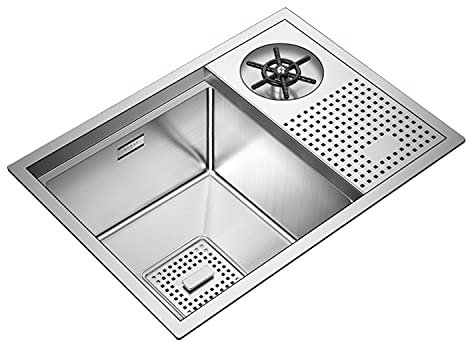 Fregadero de cocina de acero inoxidable de 21 pulgadas con fregadero automático fuerte Rr pequeño de un solo tazón para barra de bar y cafetería