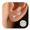 Adramata Boucles d'Oreilles Argent 925 Fille Femme Boucles d'Oreilles Hypoallergéniques Petit Boucles d'Oreilles Fleur Coeur Papillon Mignon Boucle d'Oreille Enfant Fille