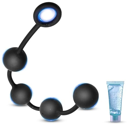 BDSMAGE Perline Anali in Silicone con 4 Sfere, Plug Anale Dilatatore Anale, Set di Giocattoli Anali Masturbatore Anale Sextoy per Coppia Uomini Donne (L)