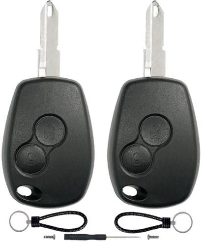 SUPALAND 2 Stück 2-Tasten Autoschlüssel Gehäuse der Fernbedienung für Dacia Duster Sandero Logan Lodgy Renault Modus Clio Kangoo Twingo für Opel Movano Vivaro Ersatz-Schlüsselgehäuse