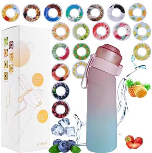 Borraccia sportiva da 650 ml con cialde in 19 gusti, il materiale tritan non ha paura delle alte temperature e il sapore naturale di frutta estratto rende l'acqua potabile sicura e gustosa.0 Zucchero