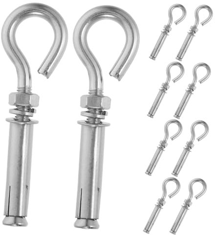 SHINEOFI 10stücke Edelstahlhaken Mit Spreizdübel Drehbare Universalhaken Für Betonwände Hochbelastbare Befestigungshaken Zum Aufhängen Und Sichern Robustes Hardware Private Und Industrielle