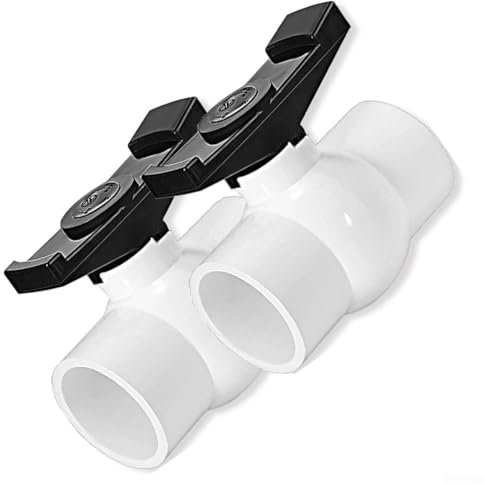HOHOVYVY PVC Kugelhahn 2 Zoll, Absperrhahn 150PSI, Vollstrom-Ventil Für Wasserleitungen, 2 Stück
