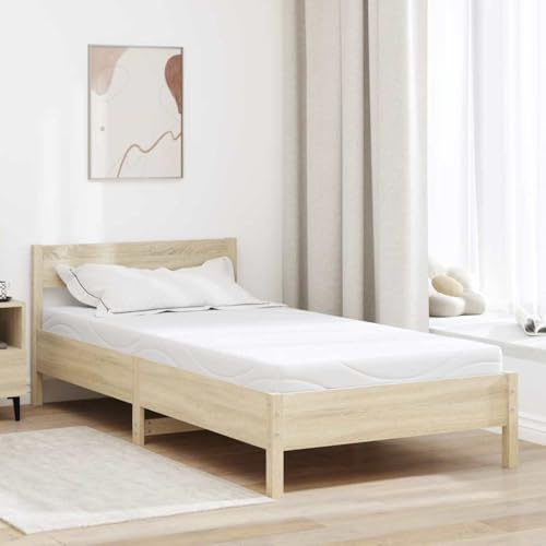 vidaXL Gel Foam Mattress 100 x 200 cm, Medium Comfort, White Polyester Fabric, with Cooling Effect, Ideal for Indoors, Modern and Stylish Design, Perfect for Winter and Spring