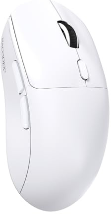 AJAZZ NJ07 Superlight Wireless Computer Office Mouse, BT/2.4 G/USB-C, 67g | 12800 DPI, 300 mAh Battery, 1kHz Query Rate, Ergonomic Design, Low Noise Lightweight Gaming Mouse for PC/Mac, White