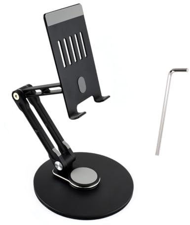 Waveshare Portable Monitor Adjustable Stand, Compatible with 4~18.5inch Monitors, Supports Multi-axis Rotation, Weighted Base and Ergonomic Design, Foldable for Easy Storage