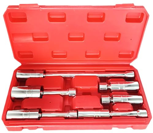 Vibsky 6 Pcs Thin Wall Spark Socket Set for Ignition Parts, 12-Point, Magnetic, Swivel